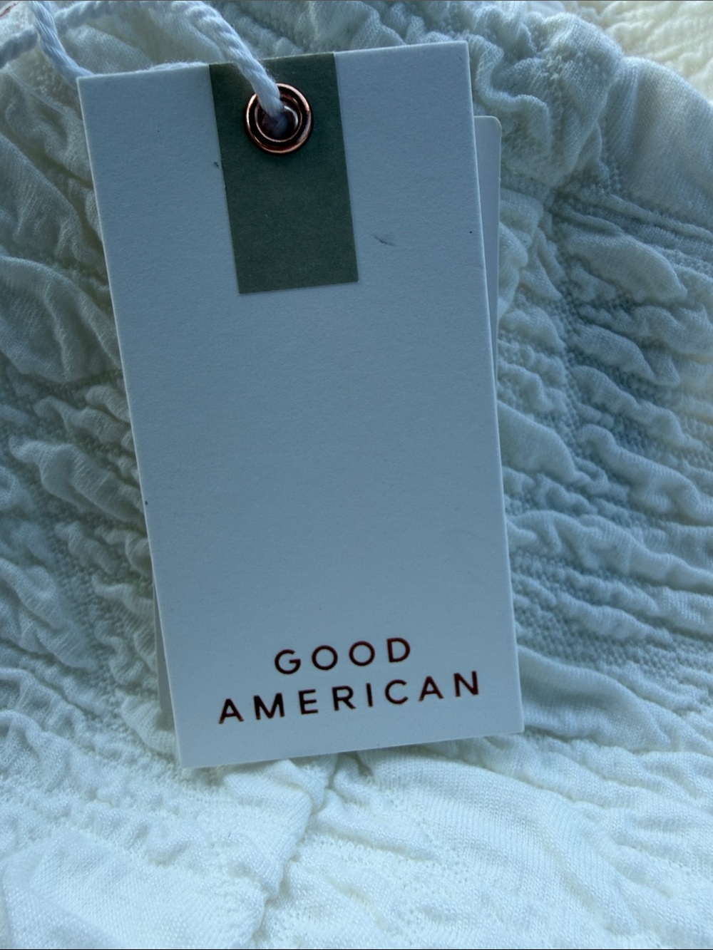 Good American Cloud White Scrunch Textured Midi Skirt - Picture 4 of 5